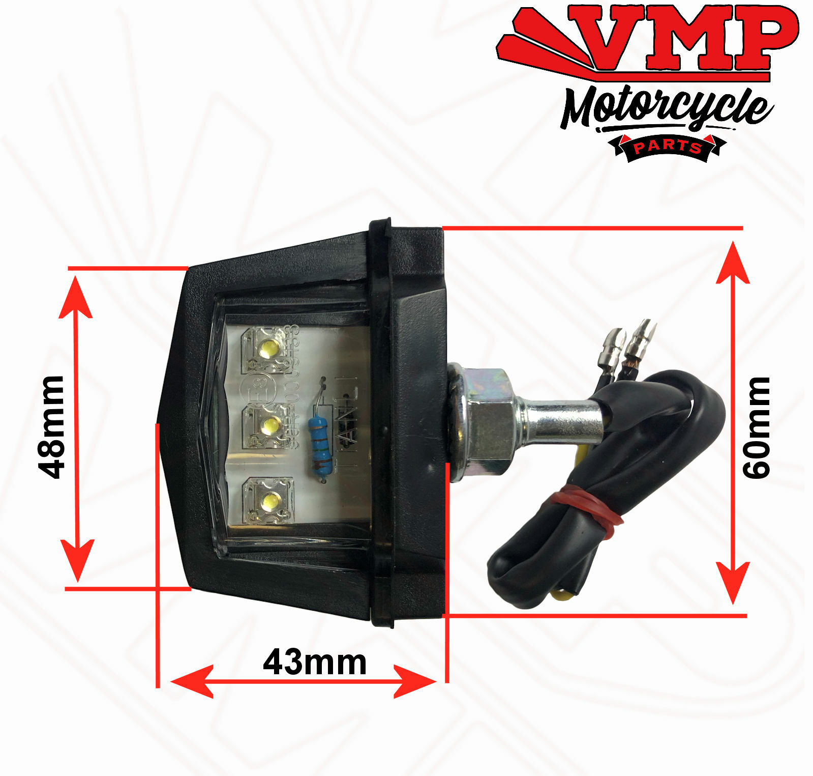 Motorcycle License Plate Light LED Number Plate Light Multi Use 12v Universal eBay