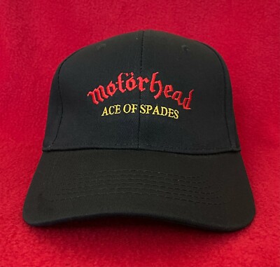 Rock Band Solid Black Color Embroidered Baseball Cap Adjustable Strap Back