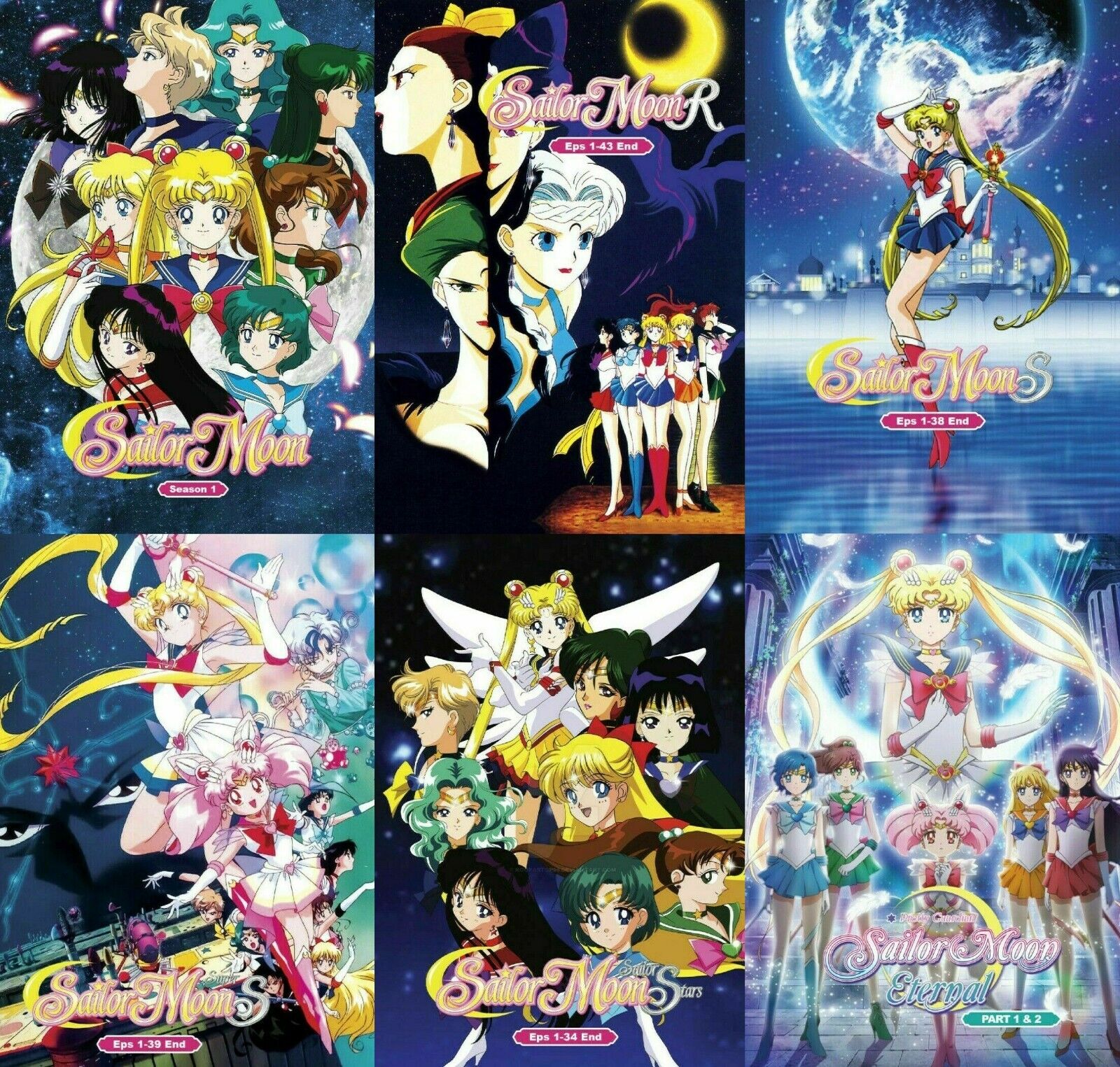 ENGLISH DUBBED Sailor Moon Season 1-5 + Eternal Movies All Region FEDEX SHIPPING ENGLISH DUBBED Sailor Moon Season 1-5 + Eternal Movies All Region FEDEX SHIPPING