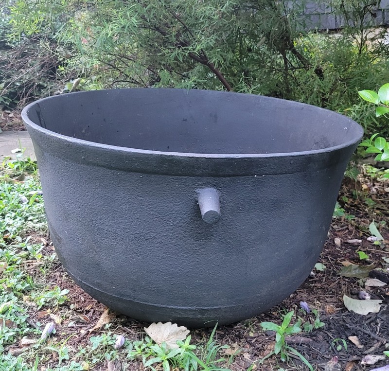 Large Antique cast iron cauldron.  27 x 17. 