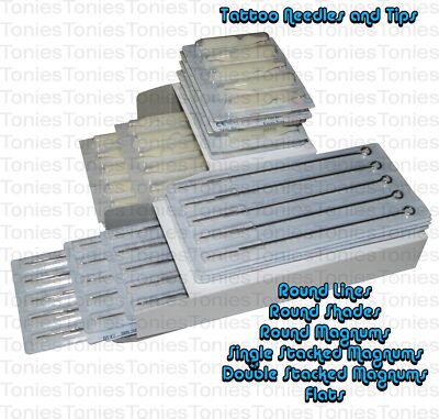 30 Assorted Tattoo Needles with Matching Tips 5ea 5RL 7RL 7RS 13RS 7RM 13M1
