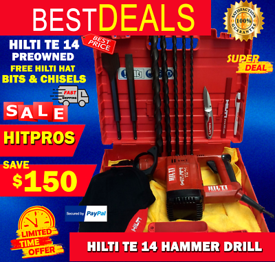 HILTI TE 14 PREOWNED FREE BITS CHISELS HILTI HAT EXTRAS FAST