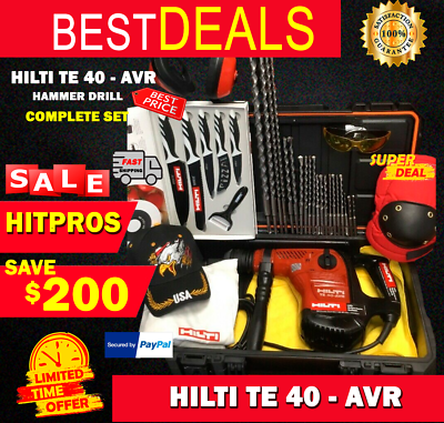 HILTI TE 40 AVR HAMMER DRILL L K PREOWNED FREE KNIFE SET EXTRAS FAST SHIP