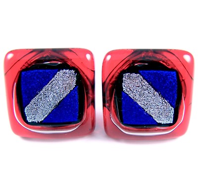 DICHROIC Glass Cabinet Knobs Drawer Pulls USA Red Blue Silver Bathroom Kitchen