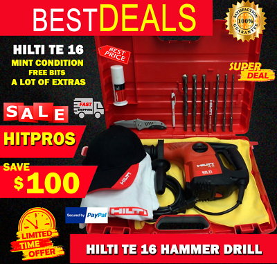 HILTI TE 16 MINT CONDITION FREE BITS A LOT OF EXTRAS FAST SHIPPING