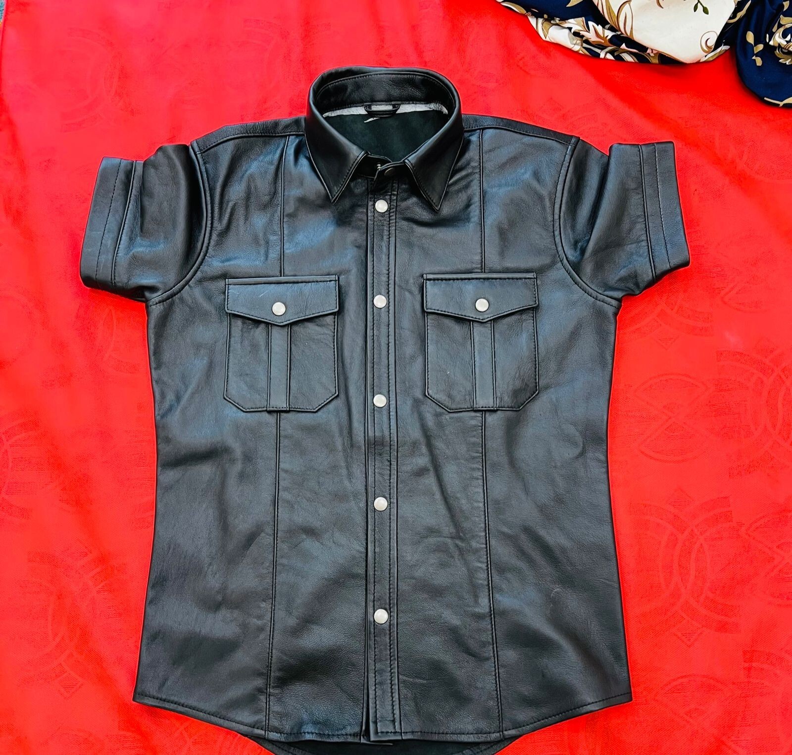 Men's Original Police Black NYPD Leather Uniform Shirt | eBay