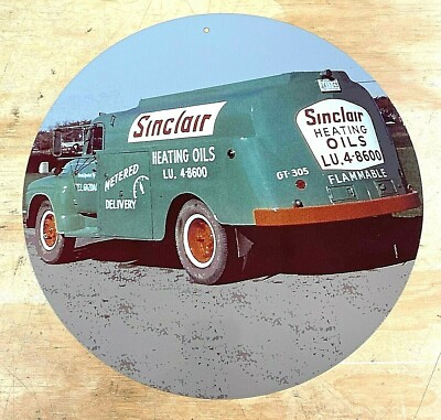 Sinclair 1555 International Fuel Oil Tanker Truck Aluminum Metal Sign 12''