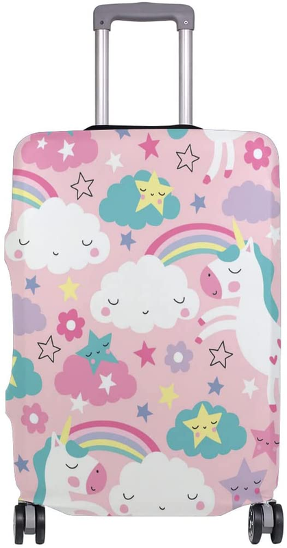 Cover Rainbow White Unicorn Elastic Travel L 26-28 In Pattern 4