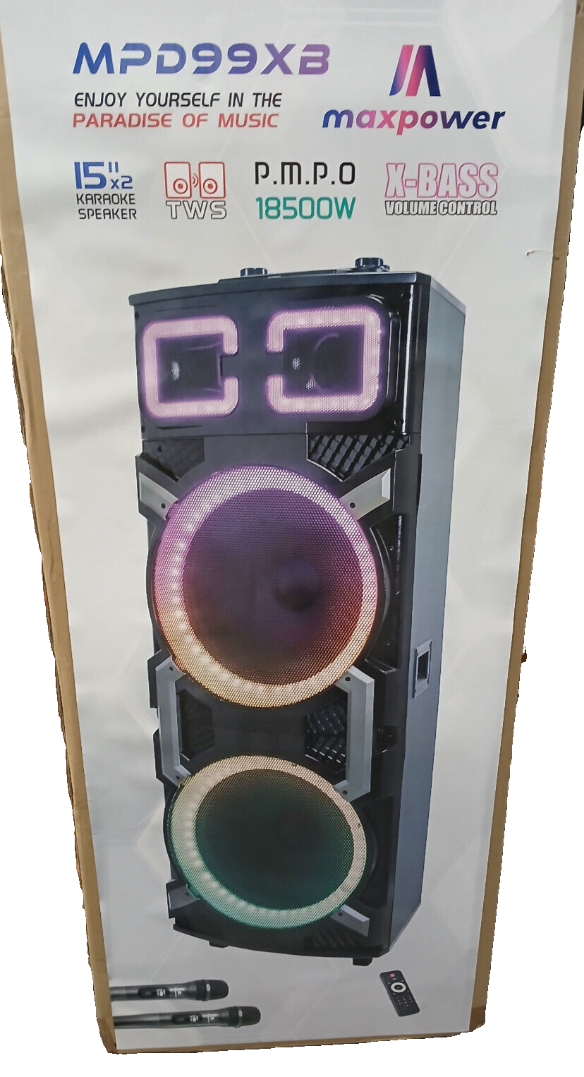 New MPD99XB 12 Maxpower 2 x 15 BT Karaoke Speaker 18,500