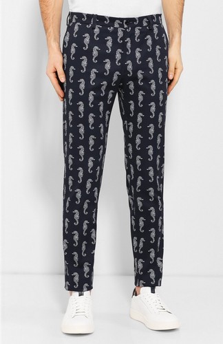 NEW Dolce & Gabbana GYK9ET-FSFJD SEAHORSE Trousers - Blue