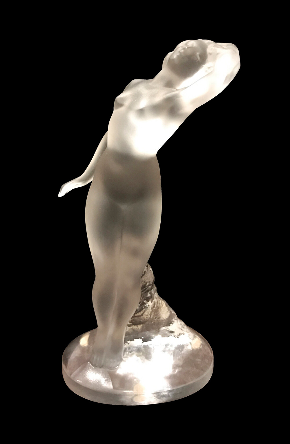 LALIQUE ラリック　ガラス製 ダンサー　女性ヌード像 Vintage Rene Lalique Crystal Art Deco Nude 