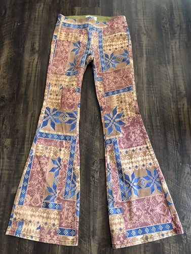

Джинсы-клеш с принтом Free People Penny Pull On Americana Tan Blue Wine  НОВИНКА, We The Free Penny Pull On Flare Jeans Americana Print