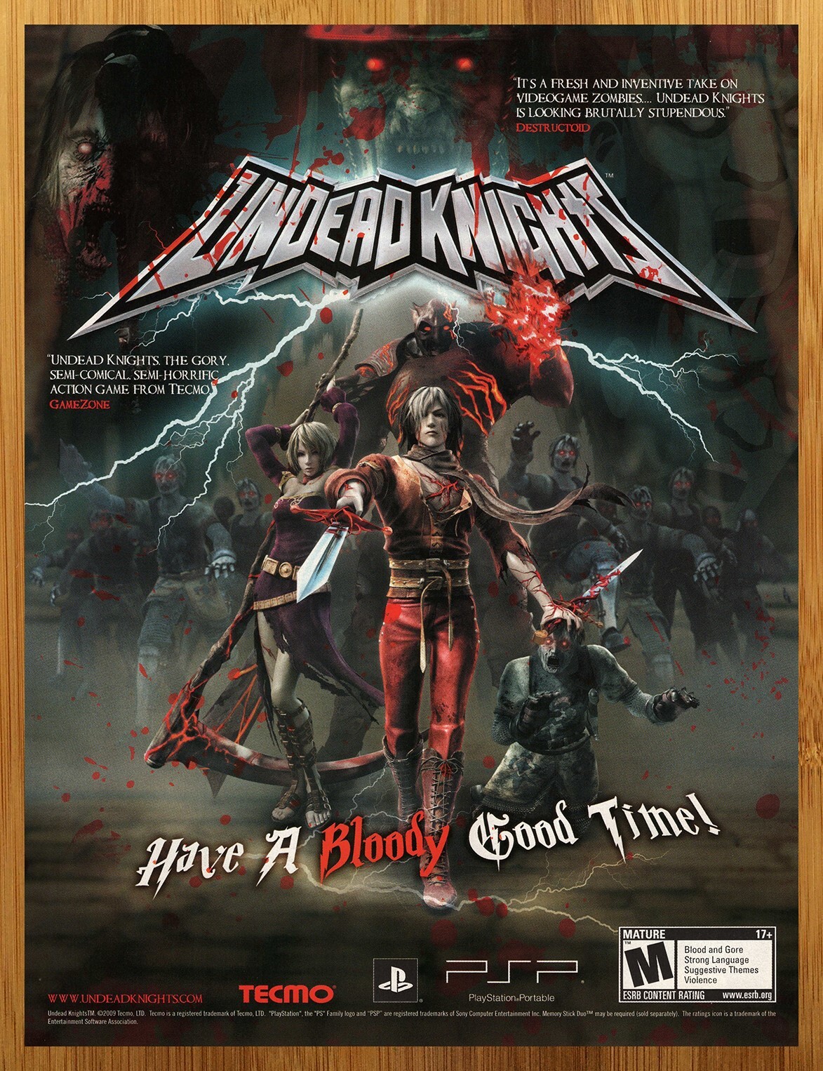 2009 Undead Knights PSP Print Ad/Poster Authentic Video Game