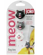 Joie Meow Bag Ties Set of Three BPA  Free  Cat  Theme 