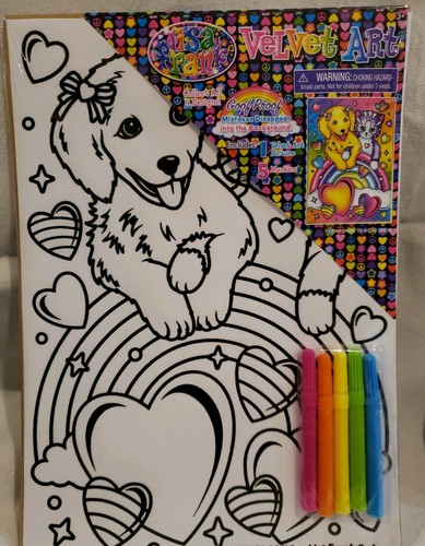NWT 2 Lisa Frank Velvet Art Coloring Pages, Unicorns, Puppy N Kitten W/Markers