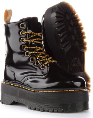 Pre-owned Dr. Martens Dr Martens Vegan Jadon Max Vegan Oxford Zip Platform Womens Boots Black Us 4 - 9