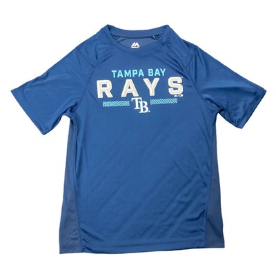 Мужская рубашка Tampa Bay Rays с коротким рукавом Majestic Dri Fit Genuine Merchandise