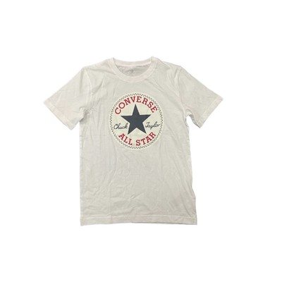 Футболка Converse Boys из мягкого хлопка с коротким рукавом и рисунком для мальчиков, 9CC581-001 (Белый, M