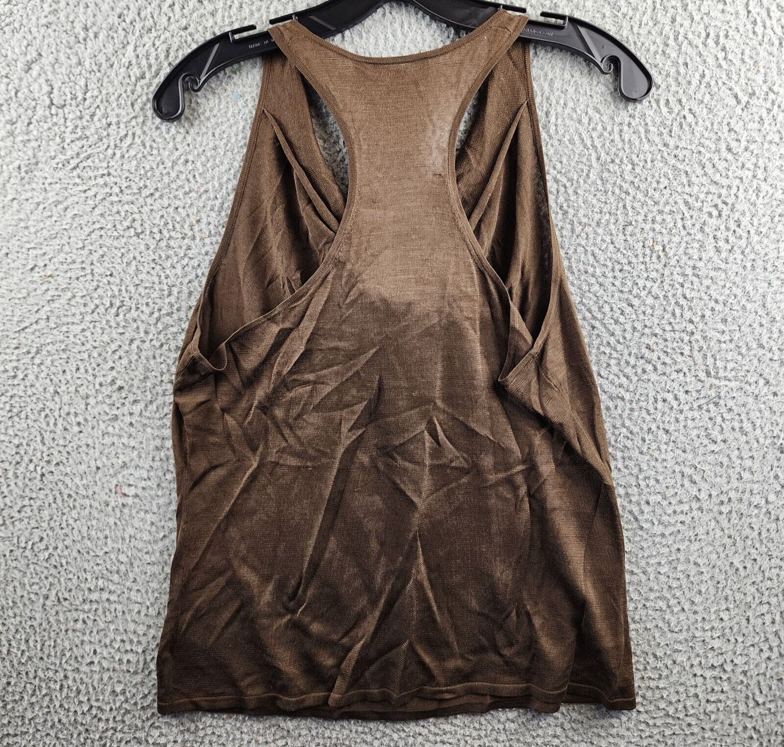 Theory Silk Cowl Neck Pullover Top Women's L Pecan Solid Racerback Sleeveless - Picture 11 of 13