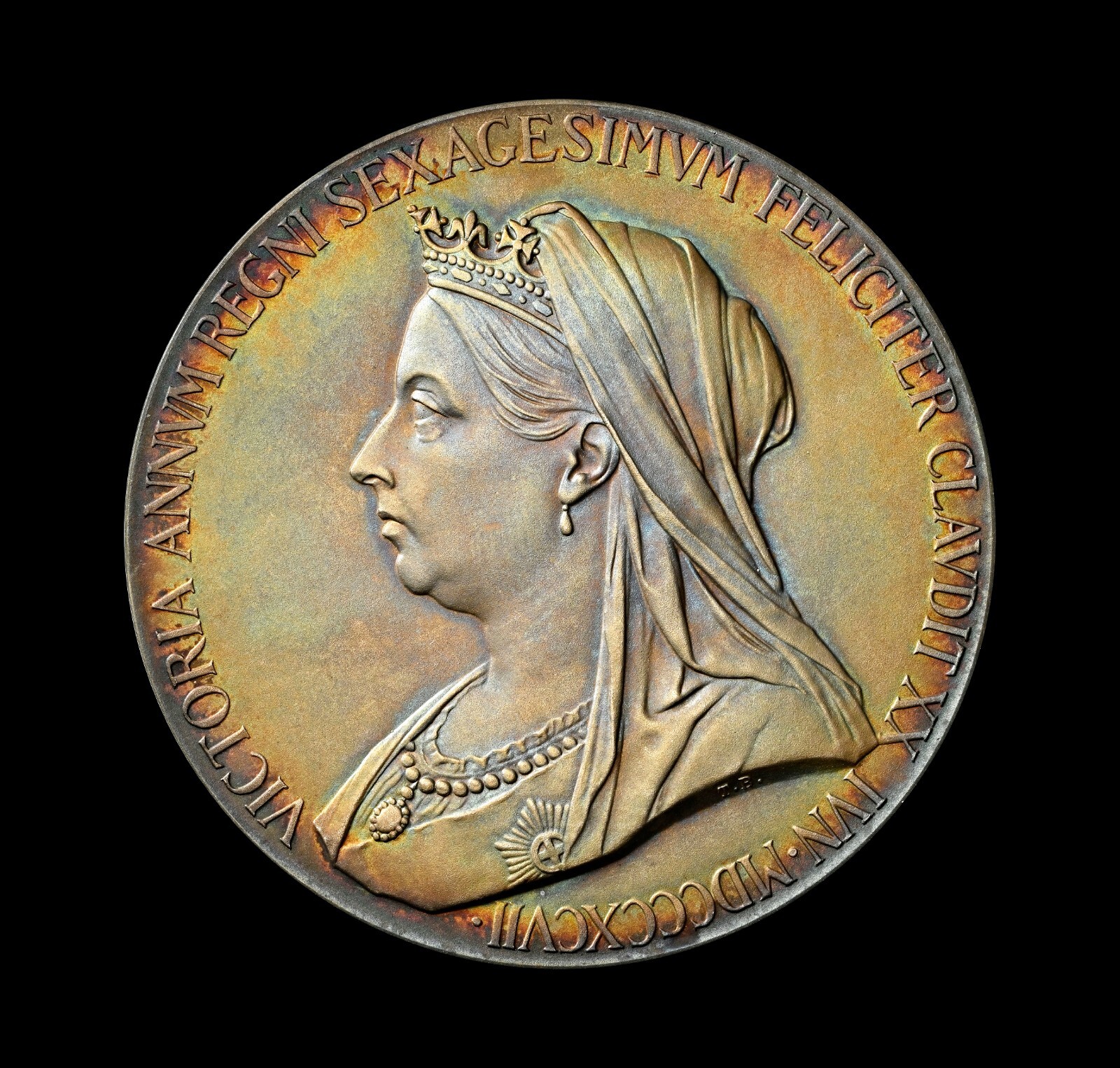 1897 VICTORIA DIAMOND JUBILEE 56mm SILVER MEDAL - NGC MS66