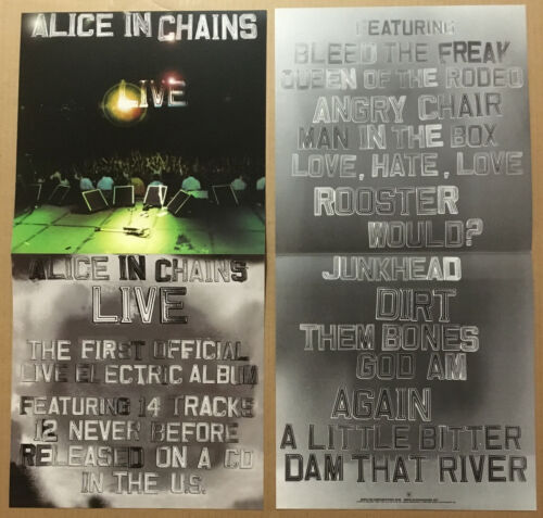 ALICE IN CHANS Rare 2000 DOUBLE SIDED PROMO POSTER FLAT for Live CD 12x24 USA