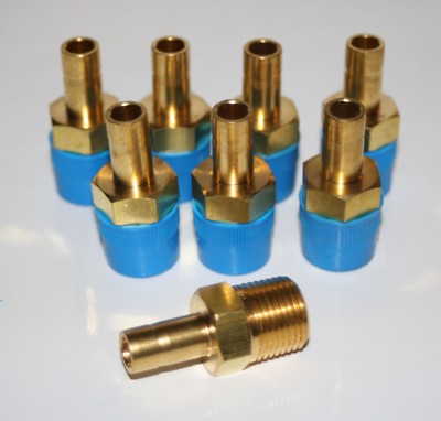 (8 Lot)  3/8'' Tube x 3/8'' MNPT Brass Male Adapter Ham-Let 739LMB3/8X3/8