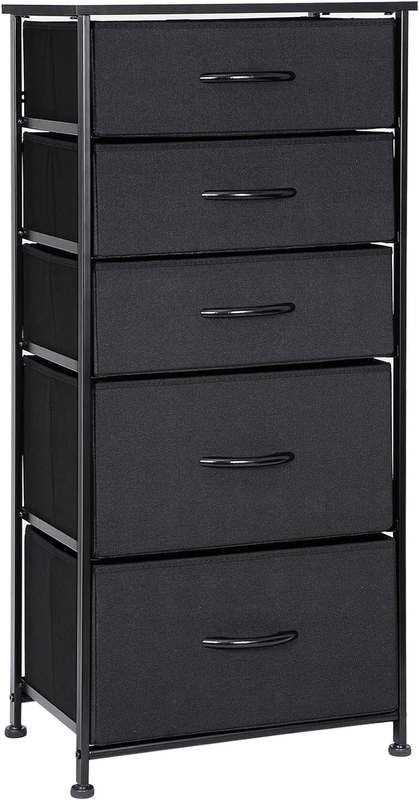 Fabric Dresser with 5 Drawers, Vertical Dresser Storage Tower, Storage Cabinet O