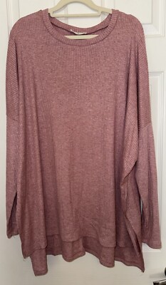 Zenana Light Rose Round Neck Heathered Sweater Size 1X NWT!!!