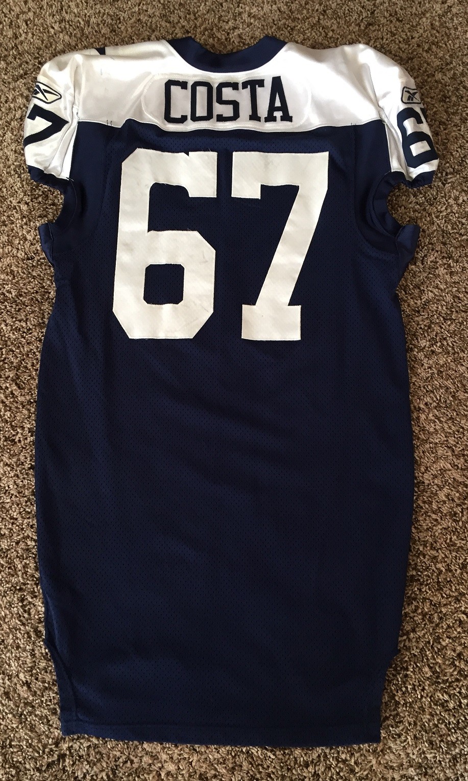 PHIL COSTA DALLAS COWBOYS THROWBACK GAME USED JERSEY V DOLPHINS, COA STEINER
