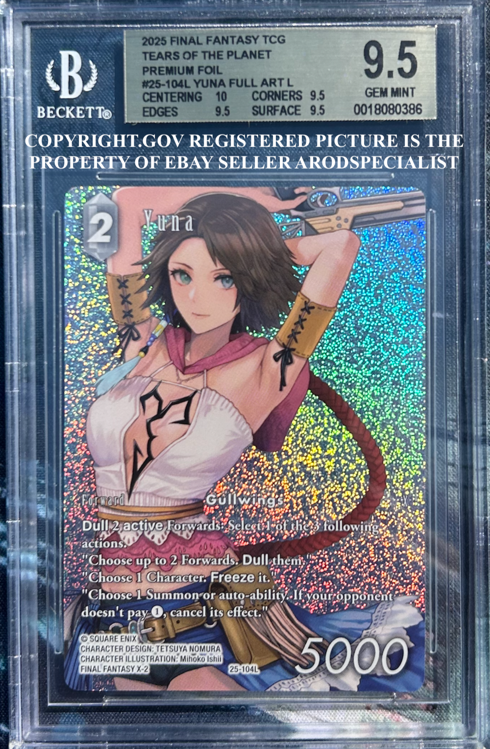 FINAL FANTASY TCG TEARS OF THE PLANET FULL ART FOIL YUNA 25