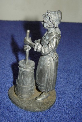 the franklin mint the butter churner fine pewter statue figurine