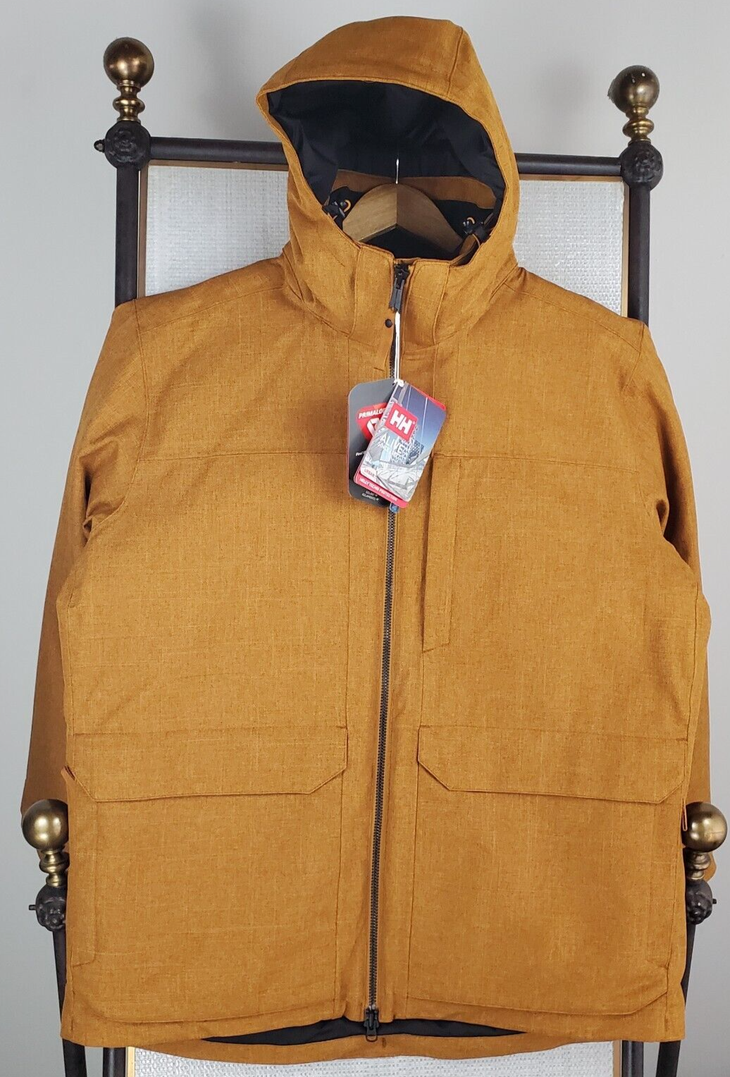 Pre-owned Helly Hansen $350  Size 2xl Mens Primaloft Insulated Waterproof Jacket Hooded In Beige