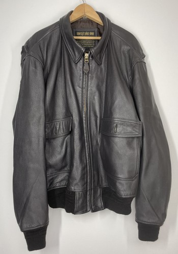 Sporty's Pilot Shop Leather Bomber Goatskin Flight Jacket