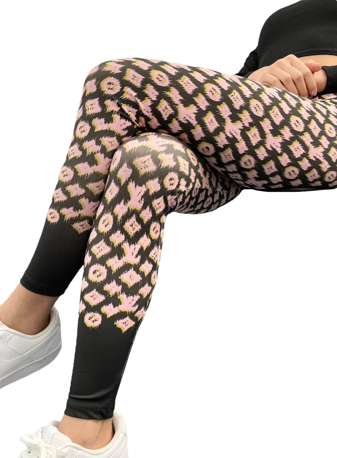 LOUIS VUITTON Vintage LV Monogram Logo Leggings Pants #36