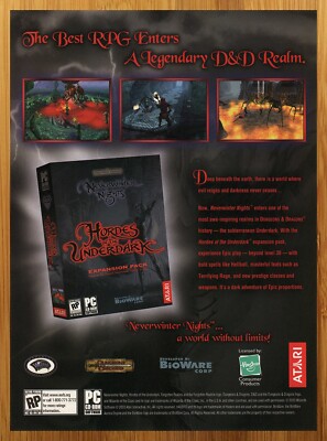 2003 Neverwinter Nights Hordes of the Underdark PC Print Ad/Poster AD&D Game Art