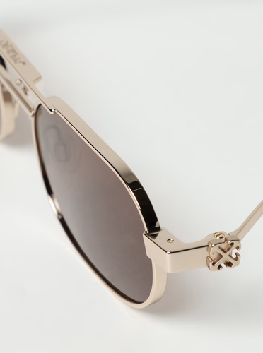 Pre-owned Off-white Oeri123s24met0017664 Vaiden Gold Sunglasses