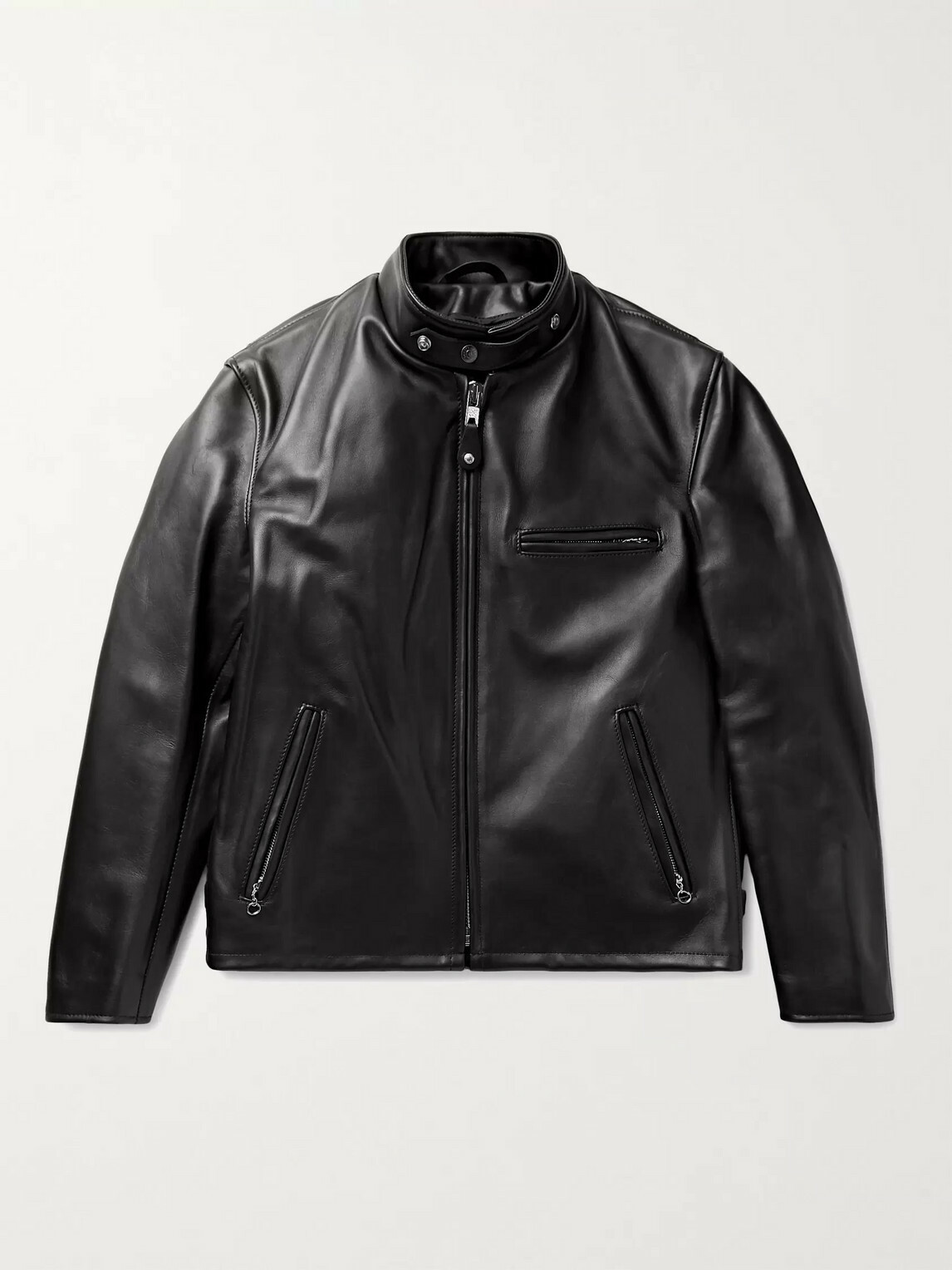 SCHOTT Classic Racer Slim-Fit Leather Biker Jacket 141MP