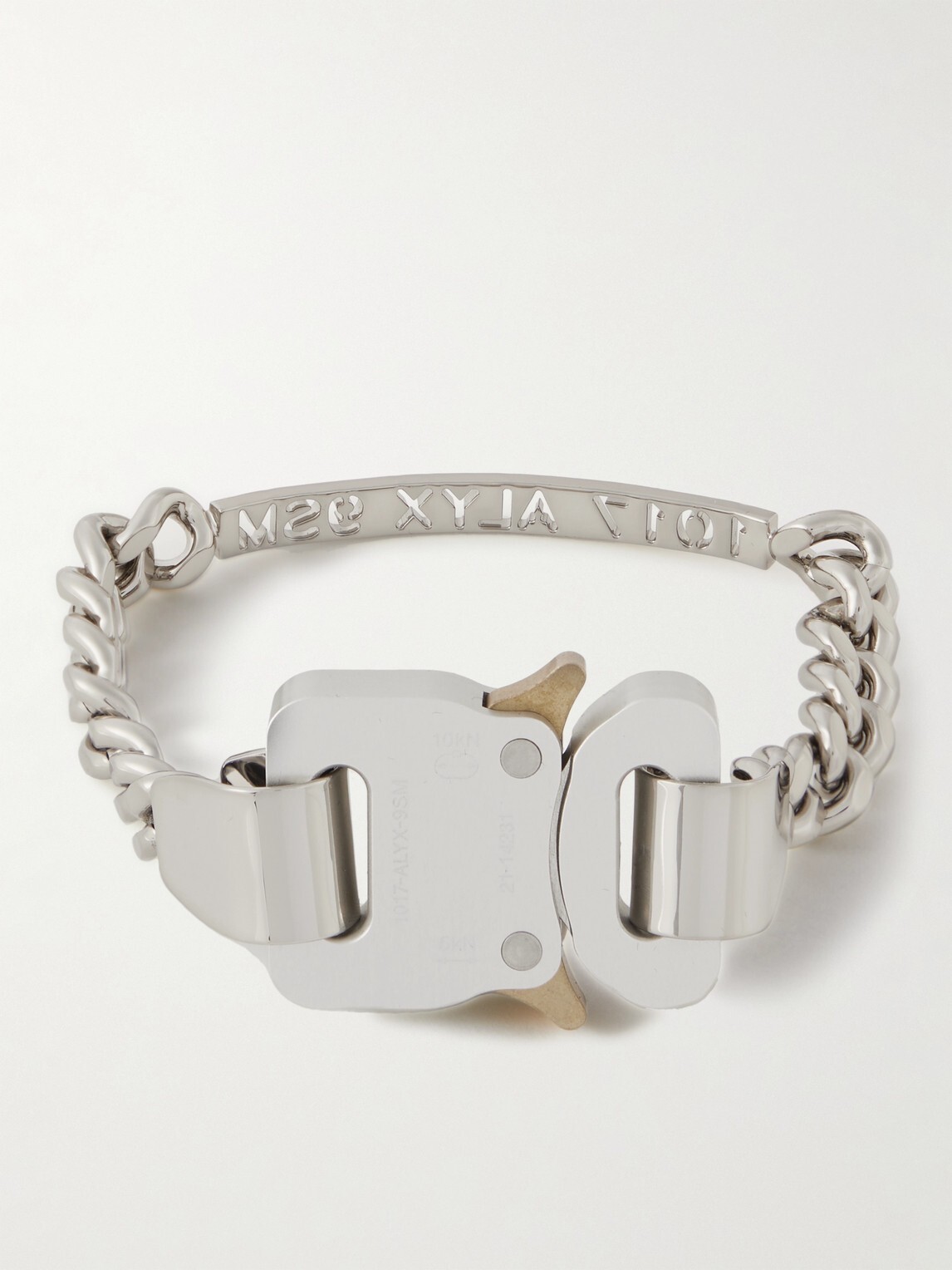 1017 ALYX 9SM Unisex Rollercoasted Buckle Bracelet, Silver 1017 ALYX 9SM Unisex Rollercoasted Buckle Bracelet, Silver