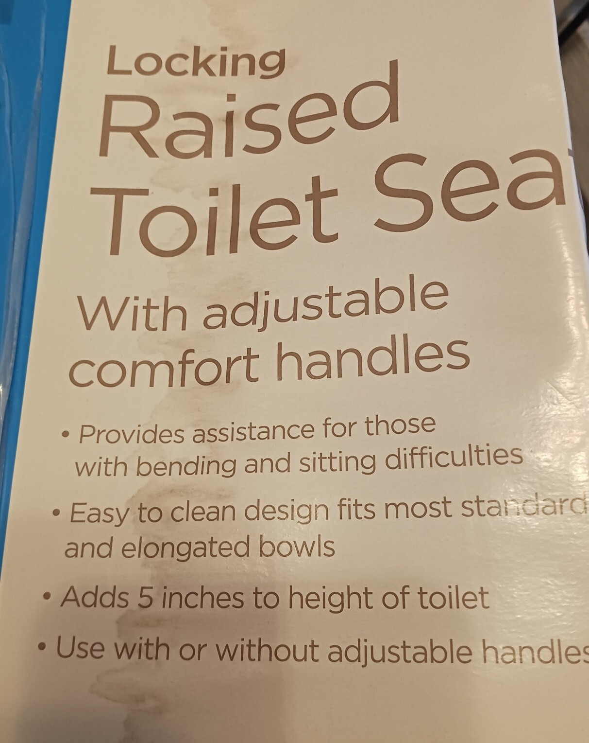 Adjusting Comfort Handles Equate Locking Raised Toilet Seat