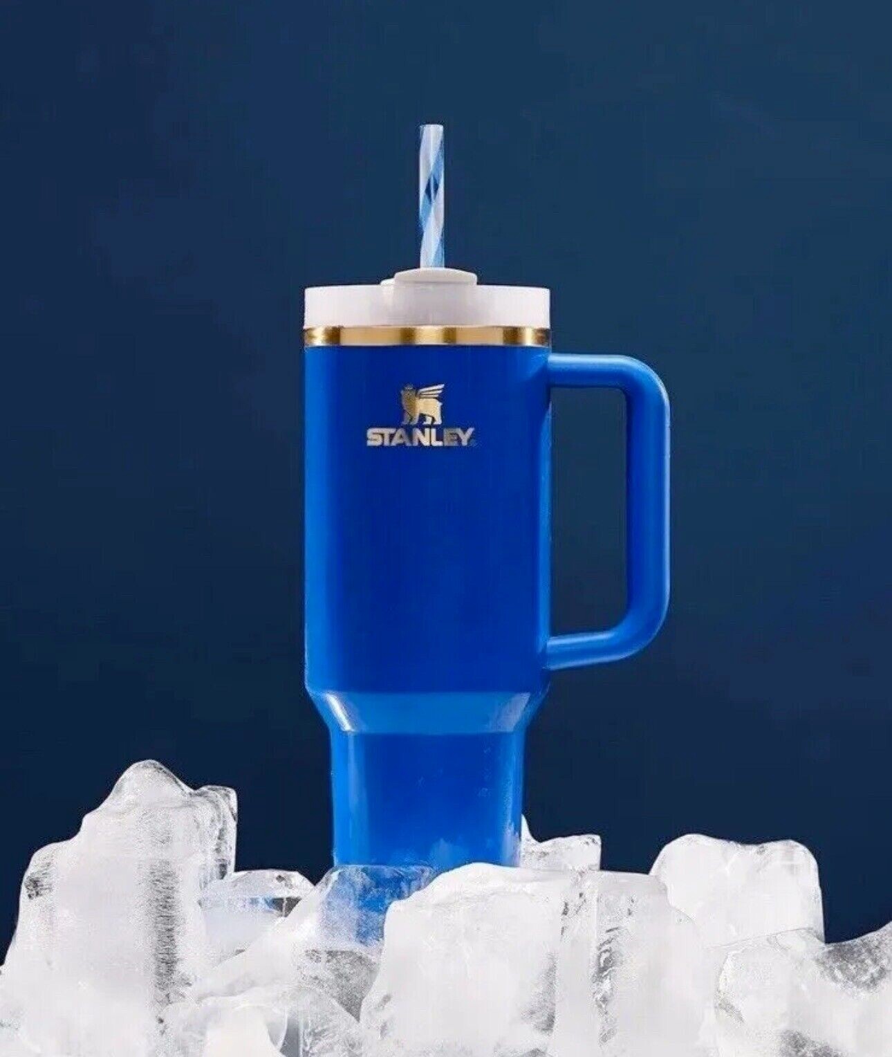 帆船ボトルシップ　500th Anivesary of Discover Stanley Arctic Twist Blue Quencher H2.0 Flowstate Tumbler 40