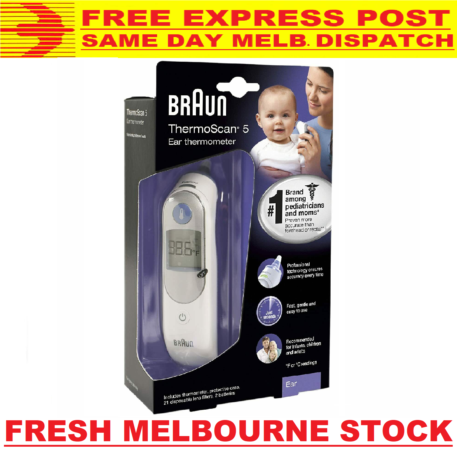 Braun ThermoScan 5 Ear Thermometer IRT 6030 6020 6500 Infants Children