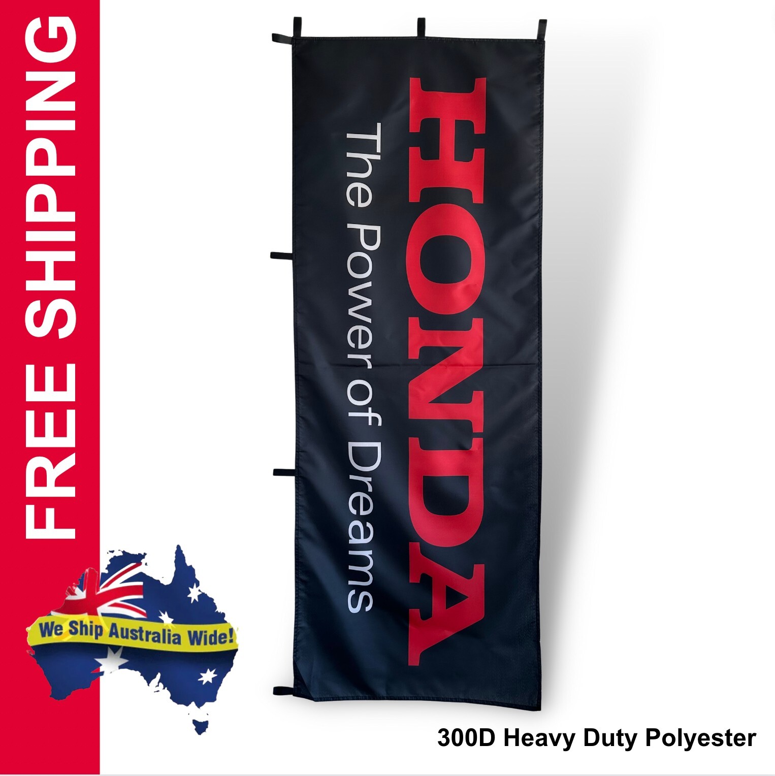 HONDA (BLACK BG) NOBORI FLAG - JDM NOBORI FLAGS