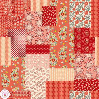 Moda CADENCE 11919 11 Persimmon Orange CHEATER PRINT CRYSTAL MANNING Quilt