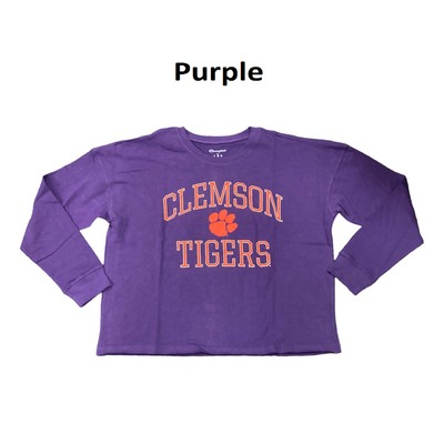 

Укороченная рубашка с длинным рукавом Champion Ladies Clemson Tigers Logo