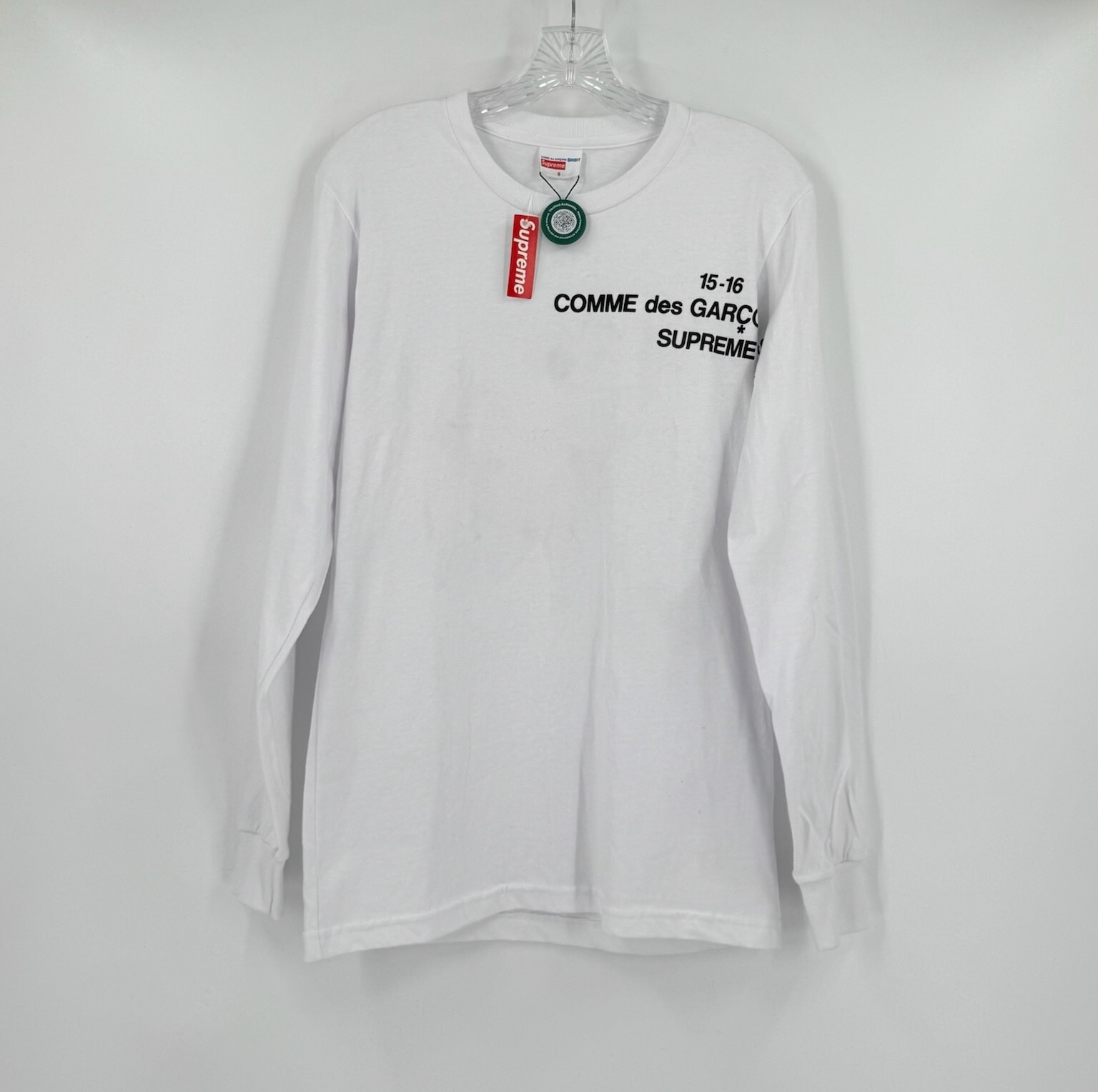 COMME des GARCONS SHIRT×Supreme ロンT 白 Supreme Comme Des Garcons