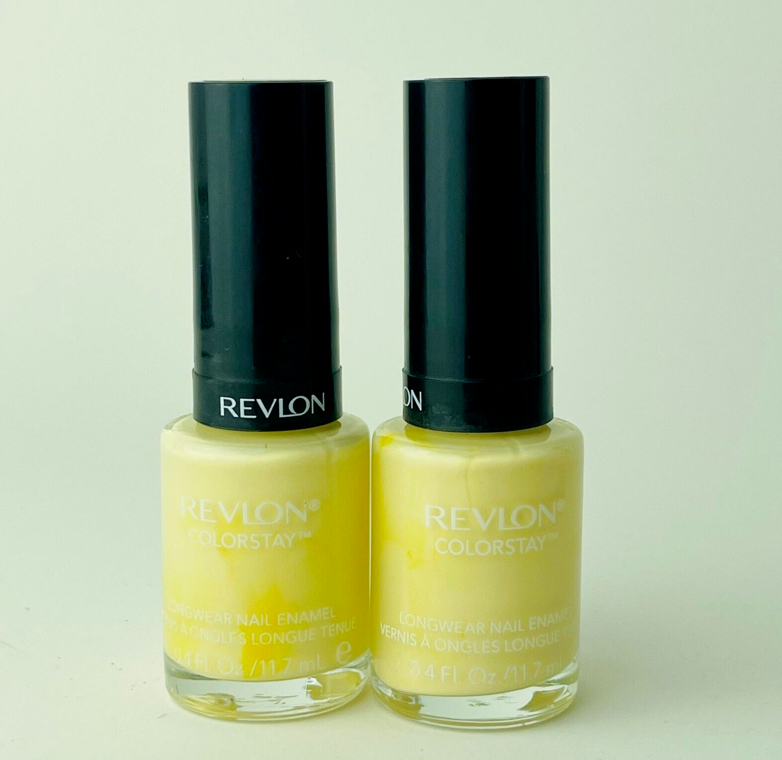 Lot of 2 Revlon Colorstay Longwear Nail Enamel 100 Buttercup, Yellow, 0.4 fL. oZ