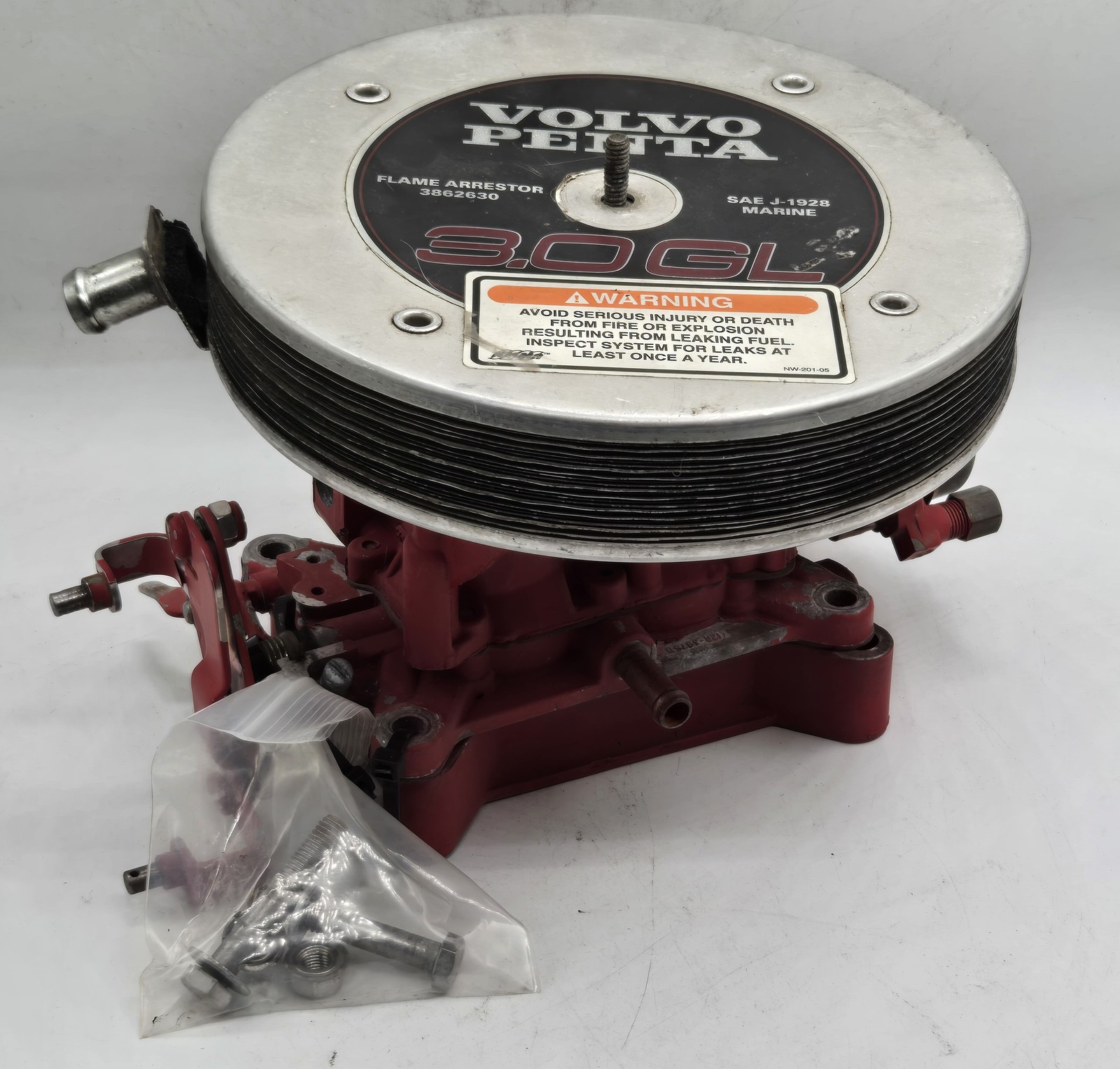 Volvo Penta Carburetor Flame Arrestor Shield 3862630 Spacer 3860750 REBUILDABLE