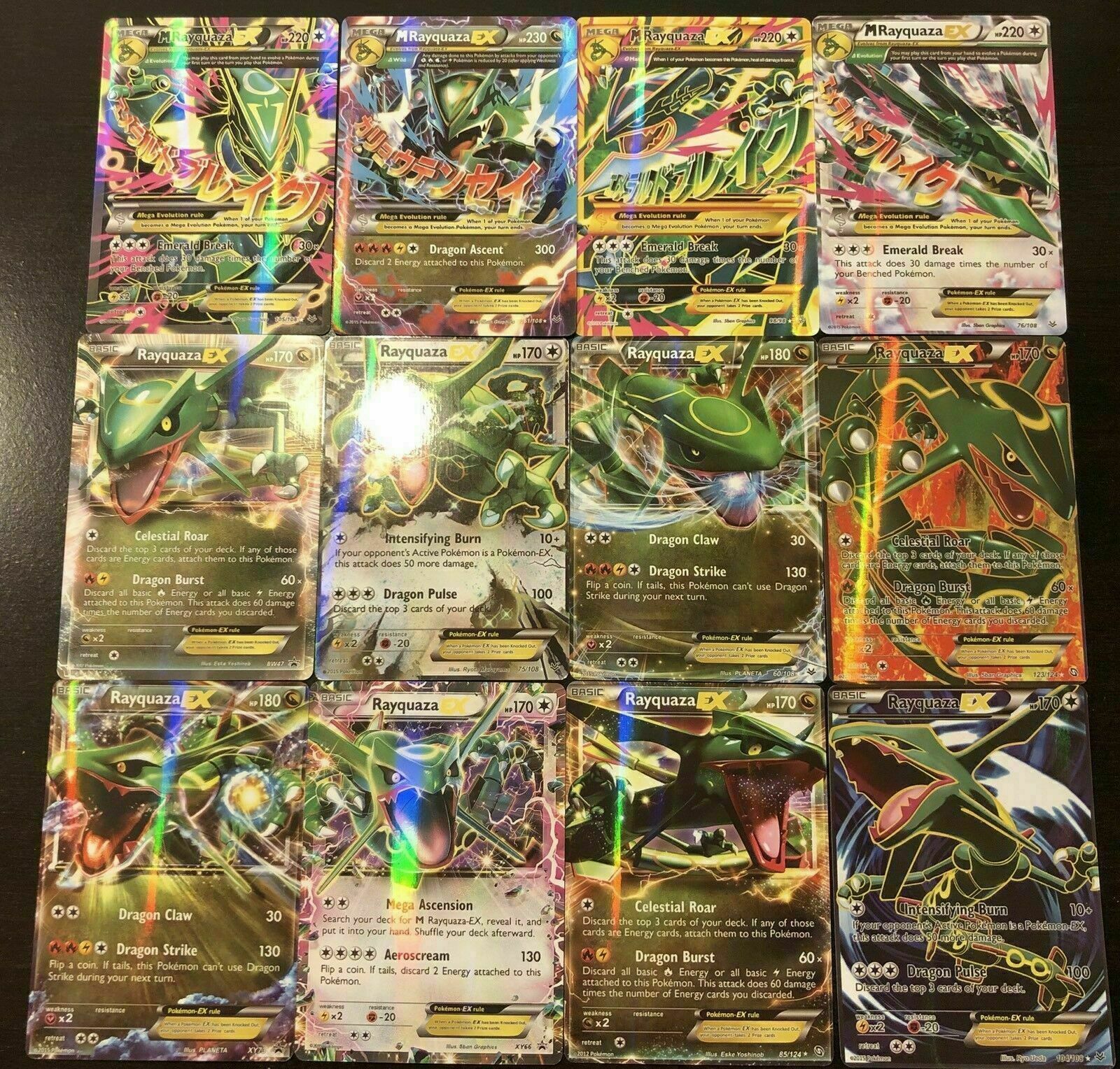 12 pcs RAYQUAZA POKE Card TCG All EX MEGA HOLO CARDS NO 12 pcs RAYQUAZA POKE Card TCG All EX MEGA HOLO CARDS NO