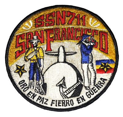 US Navy SSN-711 San Francisco Submarine Patch - ''Oro en paz fierro en guerra''