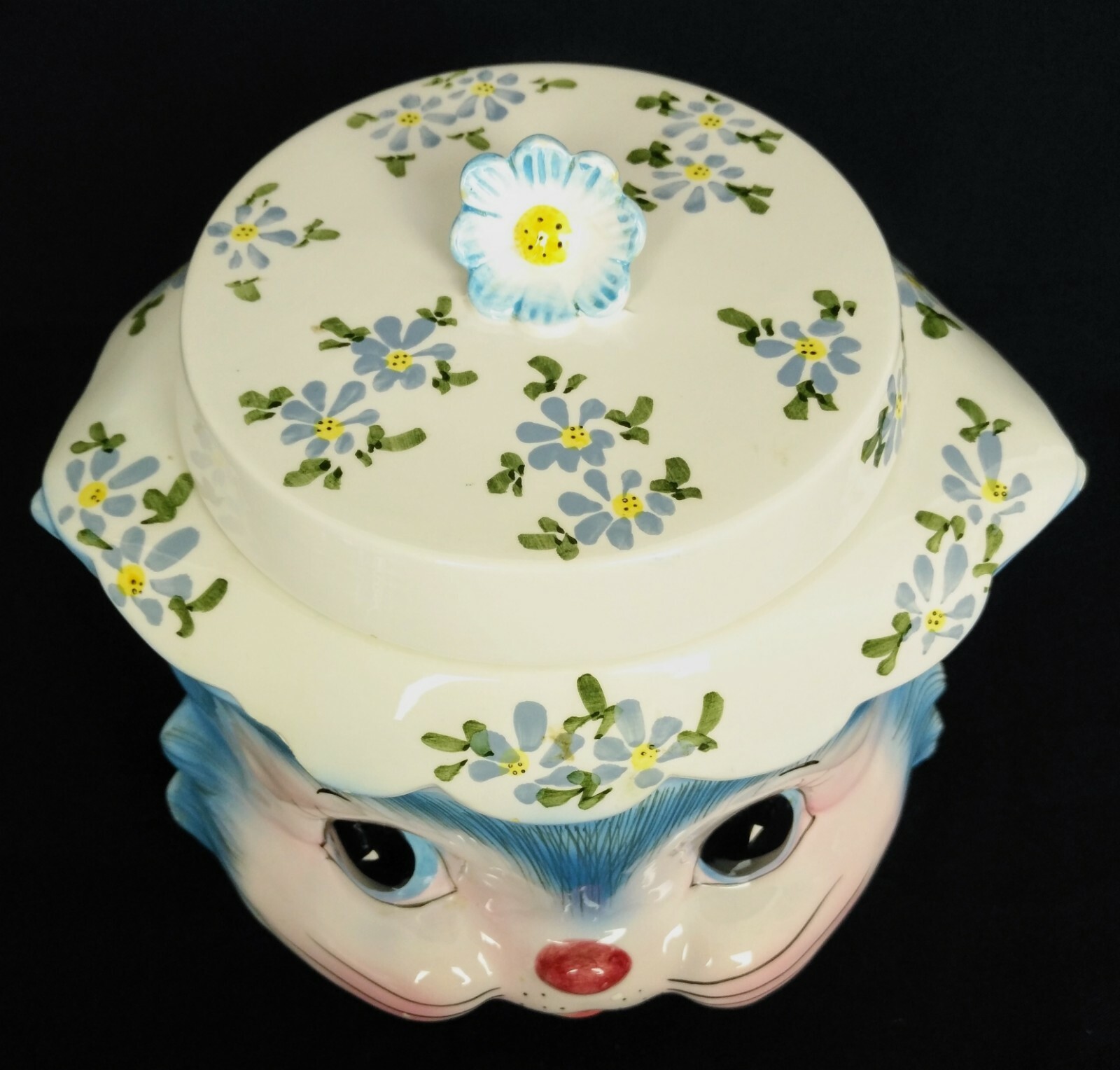 Vintage Lefton Miss Priss Kitty Cat Head Cookie Jar Ceramic Japan MR7871